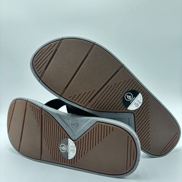 Volcom Daycation Black Destructo Flip Flop Rubber Sandals Men's Size 14 - Picture 8 of 10